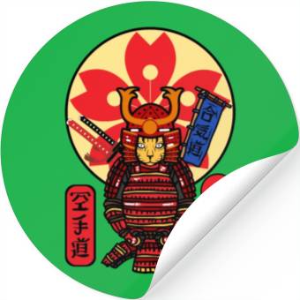 Discover Samurai Cat Stickers