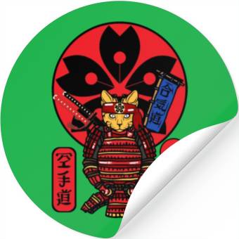 Discover Samurai Cat Stickers