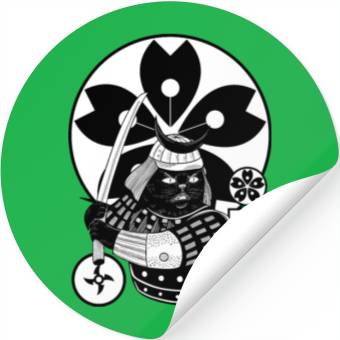 Discover Samurai Cat Stickers