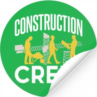 Discover Construction Crew Worker Teamwork Site Stickers