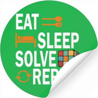 Discover Eat Sleep Solve Repeat Math Speed Cubing Genie Stickers