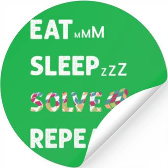 Discover Eat Sleep Solve Repeat Math Speed Cubing Genie Stickers