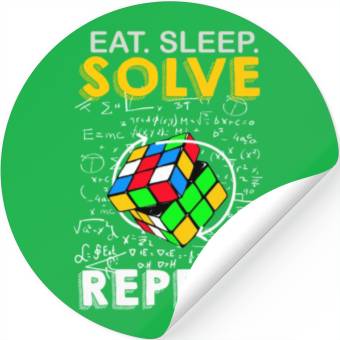 Discover Eat Sleep Solve Repeat Math Speed Cubing Genie Stickers