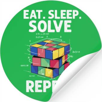 Discover Eat Sleep Solve Repeat Math Speed Cubing Genie Stickers