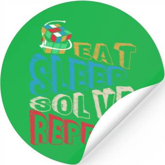 Discover Eat Sleep Solve Repeat Math Speed Cubing Genie Stickers
