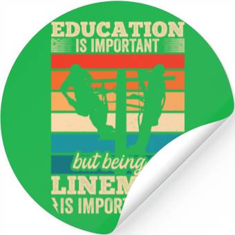 Discover Electrical Lineman Pun Education Is Important Stickers