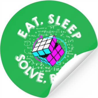 Discover Eat Sleep Solve Repeat Math Speed Cubing Genie Stickers