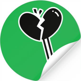Discover Broken Heart Lollipop Candy Stickers