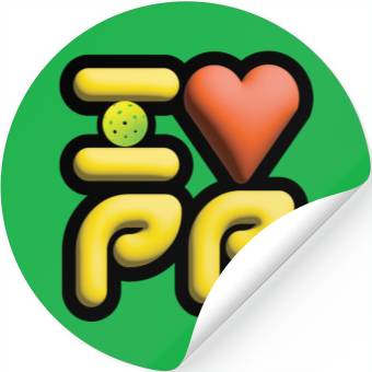 Discover I Love Pickleball PB1 Stickers