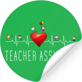 Discover Teacher Assistant Heartbeat Kindergarten Stickers