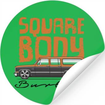 Discover square Burnt Orange Stickers