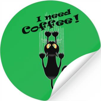 Discover I need coffee! Stickers