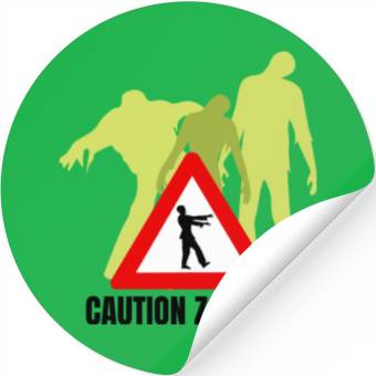 Discover Caution Zombies Design Stickers