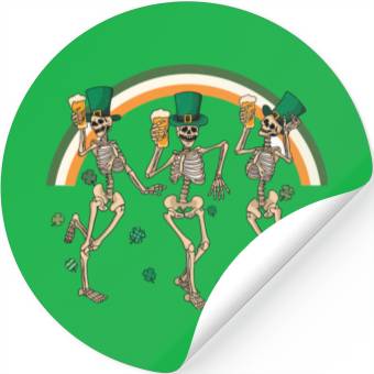 Discover skeleton patricks day dancing Stickers