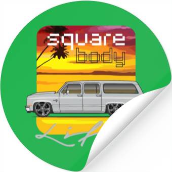 Discover square Light Silver Stickers