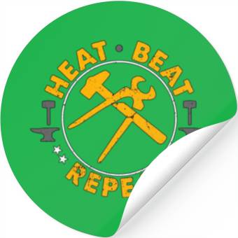 Discover Forging Heat Beat Repeat Iron Worker Blacksmiths Stickers