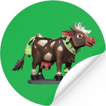 Discover Dark Brown Cow Stickers