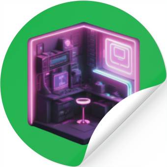 Discover Isometric Modern Room Cube Stickers