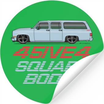 Discover square Light Blue Stickers