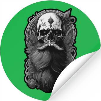 Discover skull with beard Stickers