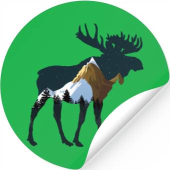 Discover Night Forest Moose Stickers