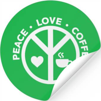 Discover Peace Love Coffee Stickers