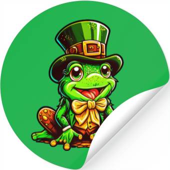 Discover Magic Frog With St. Patrick's Day Top Hat Stickers