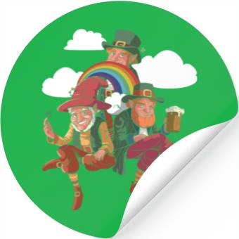 Discover Three Leprechauns - St Patricks Day Irish Stickers