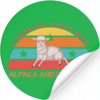 Discover Alpaca and coffee Stickers