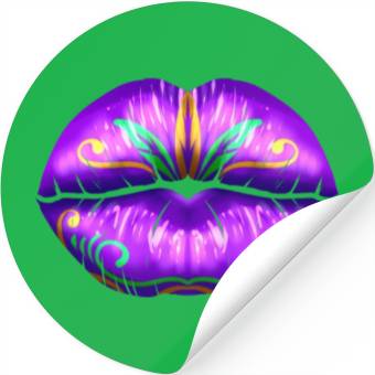 Discover Purple Lips For Mardi Gras Stickers