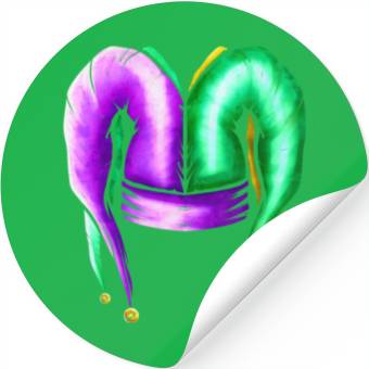 Discover Jester Hat for Mardi Gras Stickers