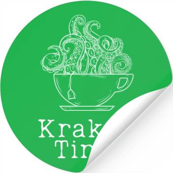 Discover Kraken Time Octopus Tea Time Stickers