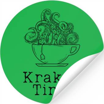 Discover Kraken Time Octopus Tea Time Stickers