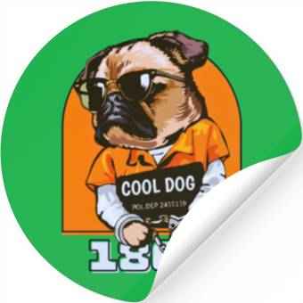 Discover Black Orange Cool Dog Stickers