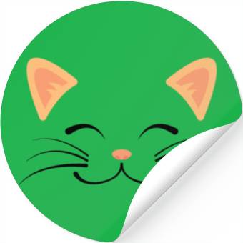 Discover Floating Cat Face Stickers