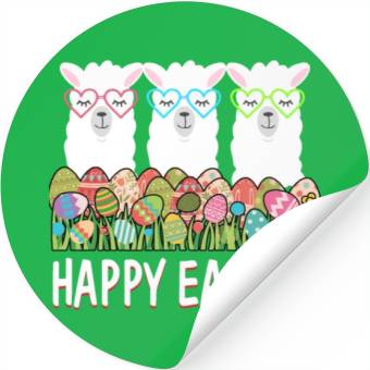 Discover Happy Easter Eggs Easter Llama Alpaca Bunny Stickers