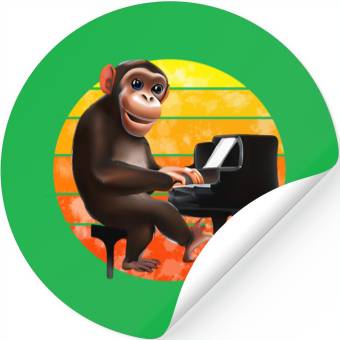 Discover Monkey at the piano Stickers