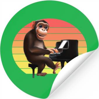 Discover Monkey at the piano Stickers