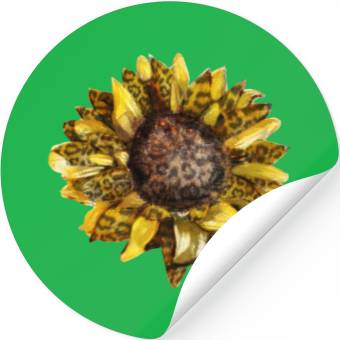 Discover Leopard Print Sunflower Stickers