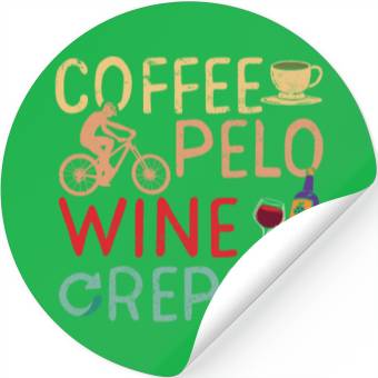 Discover coffee, pelo, wine, repeat Stickers
