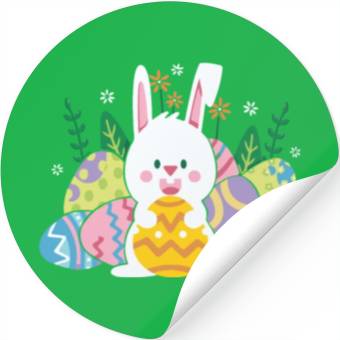 Discover Cute Easter Bunny Egg Hunt Stickers