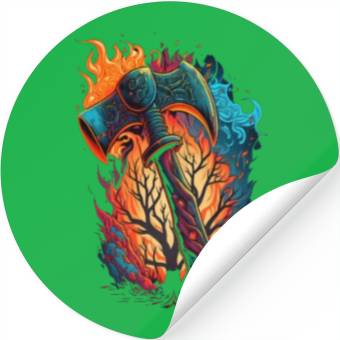 Discover Firefighter Fire Rescue Axes in Flame Fire Stickers
