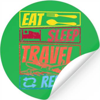 Discover Eat Sleep Travel Repeat Stickers