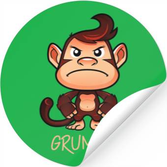 Discover Grumpy Monkey Meme Aesthetic Bad Mood chimpanzee Stickers