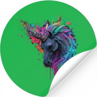 Discover rainbow unicorn Stickers
