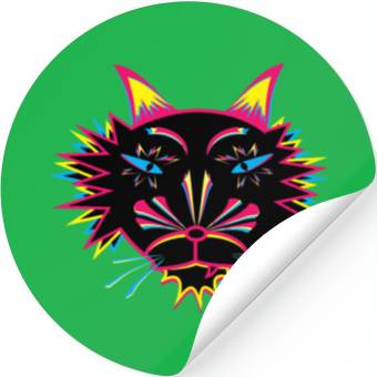 Discover Cat Face Stickers