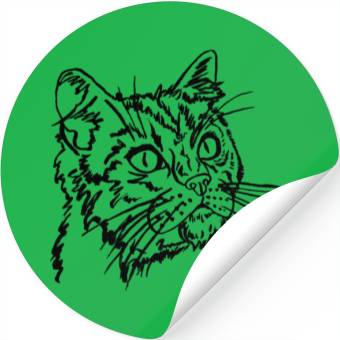 Discover Cat face Stickers