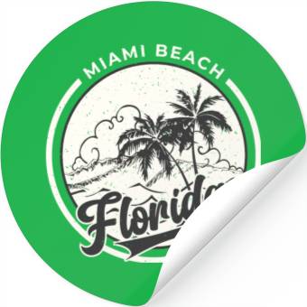 Discover vintage Miami beach, Summer beach Stickers