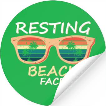 Discover Resting Beach Face, Summer beach Stickers