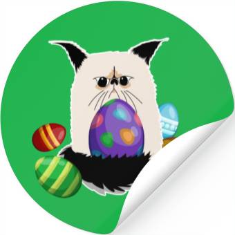 Discover Grumpy Cat Easter Bunny Nope Spring Holiday Stickers